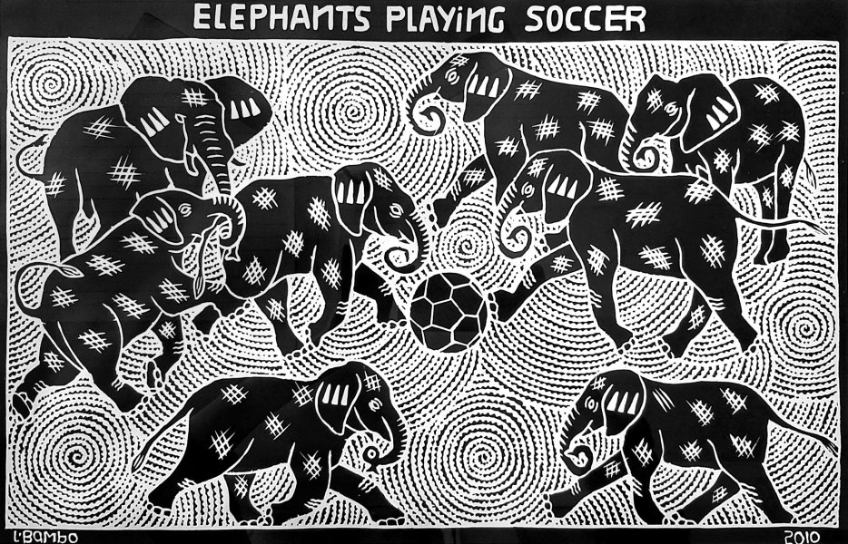 Lucas Bambo - Elephants playing soccer